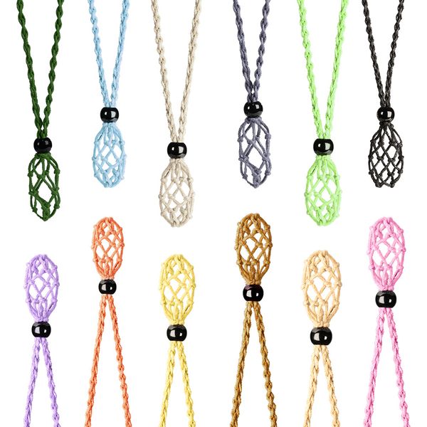 many empty wax rope net bag holder pendant braided pocket adjustable cord necklace diy 2.5cm natural quartz crystal healing bead pendants, Silver
many empty wax rope net bag holder pendant braided pocket adjustable cord necklace diy 2.5cm natural quartz crystal healing bead pendants, Silver