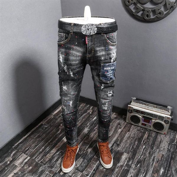 american streetwear fashion men jeans retro gray elastic slim fit ripped jeans painted designer hip hop denim long pants hombre305d, Blue
american streetwear fashion men jeans retro gray elastic slim fit ripped jeans painted designer hip hop denim long pants hombre305d, Blue