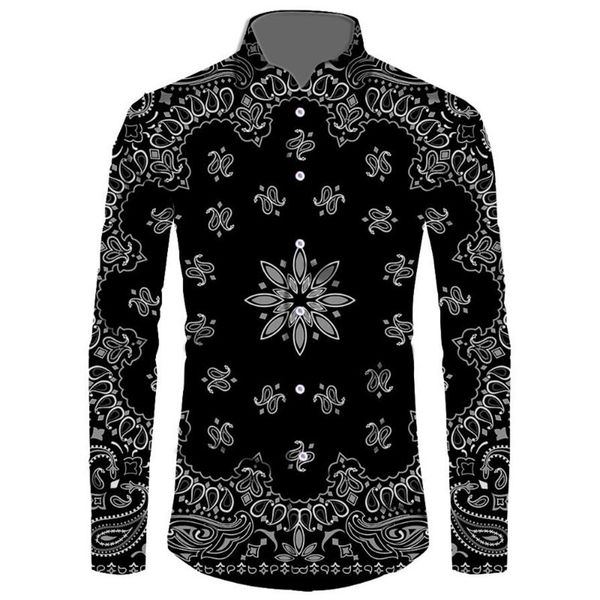 men's casual shirts fashion printed floral long sleeve shirt soft standard fit social business dress bandana design button253z, White;black
men's casual shirts fashion printed floral long sleeve shirt soft standard fit social business dress bandana design button253z, White;black