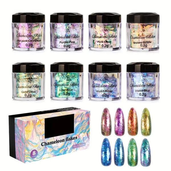 resin supplies-8 color intense colorshift pigment powder for resin crafts/tumblers, chrome powder iridescent eyeshadow flakes for nail art/p 
resin supplies-8 color intense colorshift pigment powder for resin crafts/tumblers, chrome powder iridescent eyeshadow flakes for nail art/p