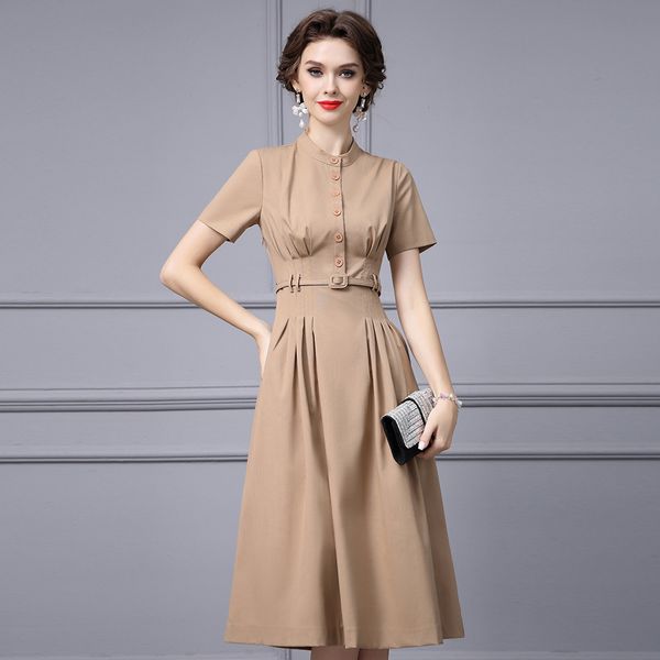 0c436m44 summer women's dress daily commuting style solid color belt mid length a-line skirt short sleeve, Black;gray
0c436m44 summer women's dress daily commuting style solid color belt mid length a-line skirt short sleeve, Black;gray
