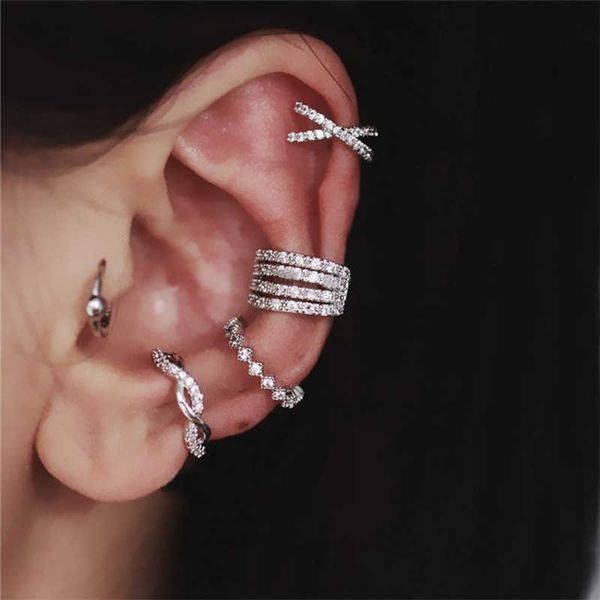 full drill zircon no piercing ear clips for women shiny crystal wave crossing bone orbital cartilage earing jewelry kae297, Silver
full drill zircon no piercing ear clips for women shiny crystal wave crossing bone orbital cartilage earing jewelry kae297, Silver