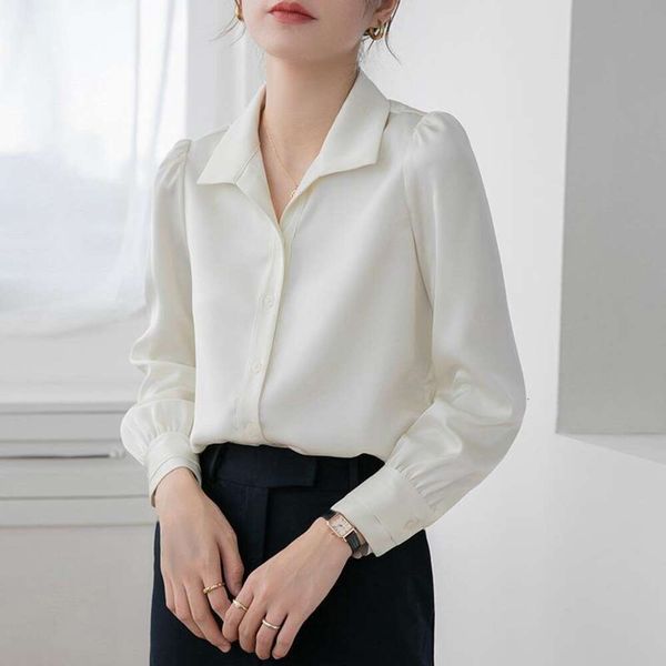 autumn short stain long sleeve white shirt female commuter professional slimming top
autumn short stain long sleeve white shirt female commuter professional slimming top