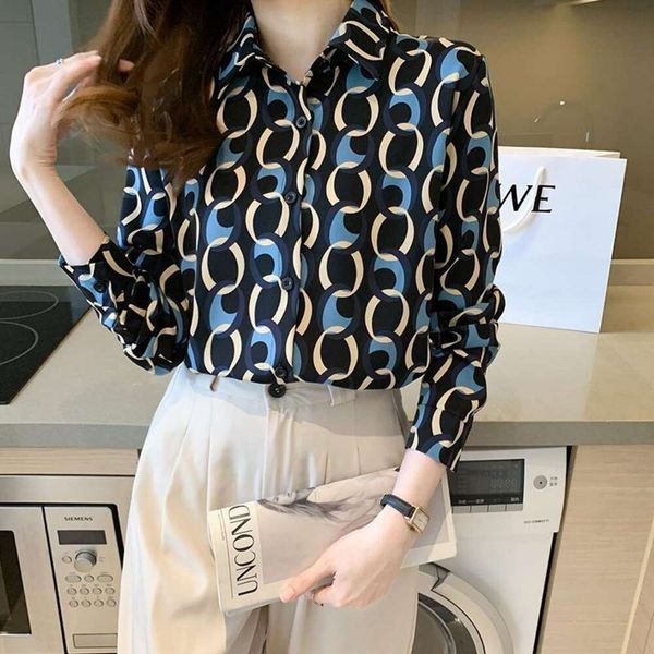 print shirt for women autumn design niche fashion versatile long sleeved trend, White
print shirt for women autumn design niche fashion versatile long sleeved trend, White