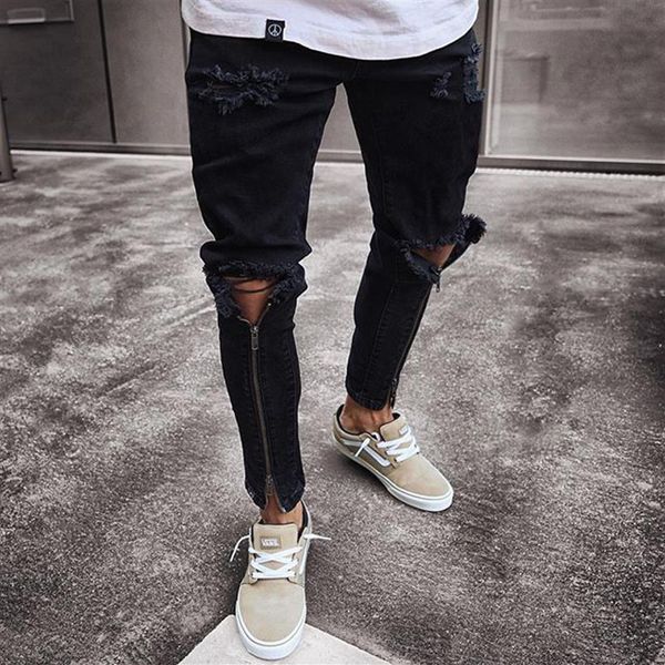 men's jeans slim-fit zipper ripped narrow-leg pants trendy trousers tight-fitting denim330t, Blue
men's jeans slim-fit zipper ripped narrow-leg pants trendy trousers tight-fitting denim330t, Blue