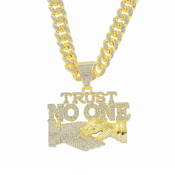 hip hop men rapper diamond pendant necklace shiny trust no one pendant micro-inset zircon jewelry night club accessory sweater collarbone cu, Silver
hip hop men rapper diamond pendant necklace shiny trust no one pendant micro-inset zircon jewelry night club accessory sweater collarbone cu, Silver