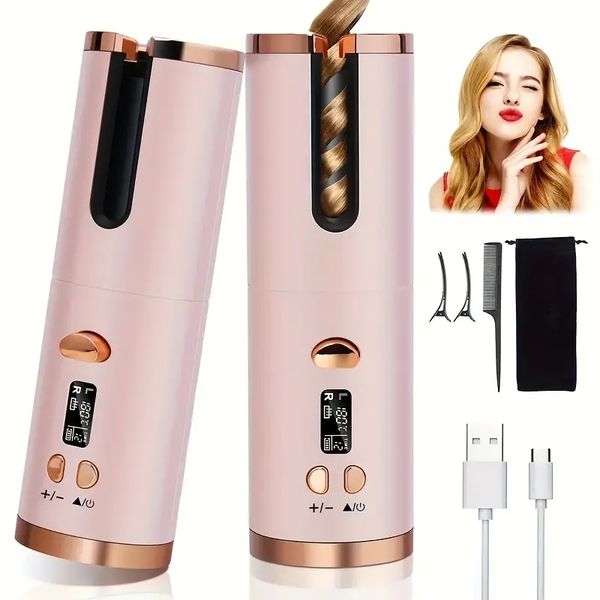 revolutionize your hair styling with this portable, usb rechargeable, anti-tangle, cordless automatic curling iron - quick heating, timing &, Black
revolutionize your hair styling with this portable, usb rechargeable, anti-tangle, cordless automatic curling iron - quick heating, timing &, Black