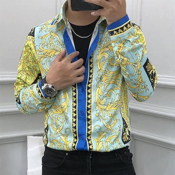 men's casual shirts 2021 luxury designer long-sleeved party prom club shirt baroque royal green men fashionable gold flower t260g, White;black
men's casual shirts 2021 luxury designer long-sleeved party prom club shirt baroque royal green men fashionable gold flower t260g, White;black
