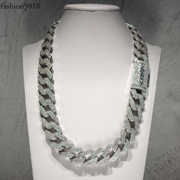 hip hop jewelry sterling sier 18mm 3 rows vvs moissanite iced out moissanite cuban link chain, Silver
hip hop jewelry sterling sier 18mm 3 rows vvs moissanite iced out moissanite cuban link chain, Silver