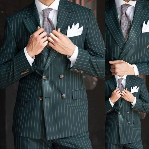 pinstripe men suits slim fit wedding groom wear tuxedos peak lapel business blazer 2 pieces set costume homme jacket pants, Black;gray
pinstripe men suits slim fit wedding groom wear tuxedos peak lapel business blazer 2 pieces set costume homme jacket pants, Black;gray