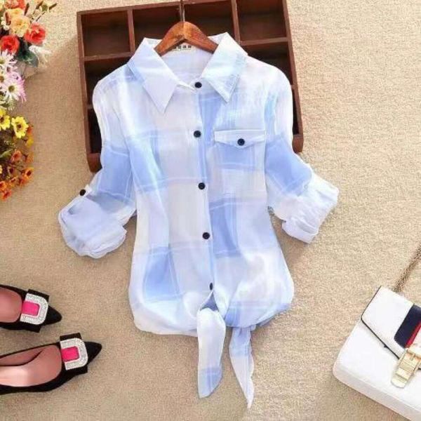 large size cotton plaid shirts spring and summer korean style all matching casual long sleeved shirt womens loose, White
large size cotton plaid shirts spring and summer korean style all matching casual long sleeved shirt womens loose, White