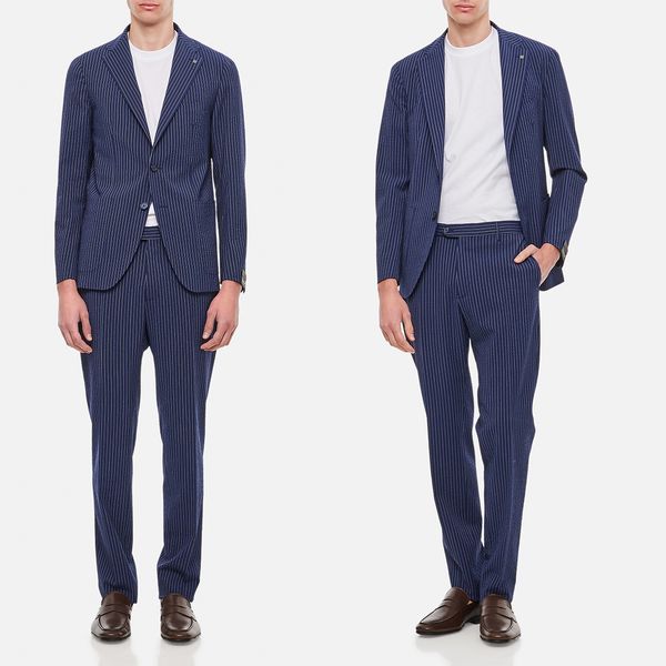 pinstripe men's wedding suits fashion groom wear slim fit tuxedos notched lapel blazer business 2 pcs custom made jacket pants, Black;gray
pinstripe men's wedding suits fashion groom wear slim fit tuxedos notched lapel blazer business 2 pcs custom made jacket pants, Black;gray