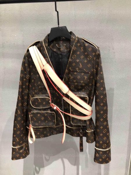 designer jacket women leather coat vintage classic letter print long sleeve multi pockets standing collar coats belt designers clothing jac, Black;brown
designer jacket women leather coat vintage classic letter print long sleeve multi pockets standing collar coats belt designers clothing jac, Black;brown