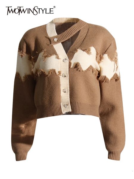 womens sweaters twotwinstyle hit color patchwork tassel knitting for women irregular v neck long sleeve loose sweater female fashion 230811, White;black
womens sweaters twotwinstyle hit color patchwork tassel knitting for women irregular v neck long sleeve loose sweater female fashion 230811, White;black