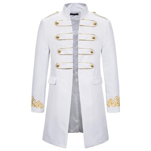 white stand collar embroidery blazer men military dress tuxedo suit jacket nightclub stage cosplay masculino 210904204d, White;black
white stand collar embroidery blazer men military dress tuxedo suit jacket nightclub stage cosplay masculino 210904204d, White;black
