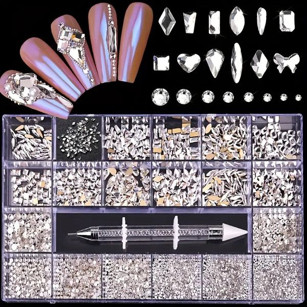 diy nail rhinestone kit - 600 clear diamonds + 2500 flat rhinestones for nails, shoes, clothes, and jewelry - elegant and stylish decoration
diy nail rhinestone kit - 600 clear diamonds + 2500 flat rhinestones for nails, shoes, clothes, and jewelry - elegant and stylish decoration