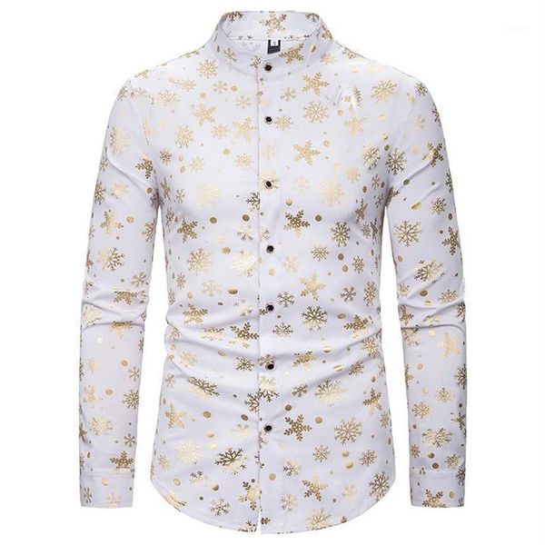 men's casual shirts 2021 snow gold bronzing christmas shirt men long sleeve mandarin collar mens black dress xmas party prom 298r, White;black
men's casual shirts 2021 snow gold bronzing christmas shirt men long sleeve mandarin collar mens black dress xmas party prom 298r, White;black