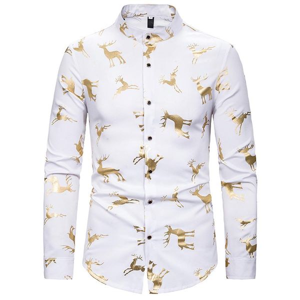 whole-men's mandarin collar dress shirts hipster gold elk foil print christmas shirt men slim fit long sleeve tuxedo shir283y, White;black
whole-men's mandarin collar dress shirts hipster gold elk foil print christmas shirt men slim fit long sleeve tuxedo shir283y, White;black