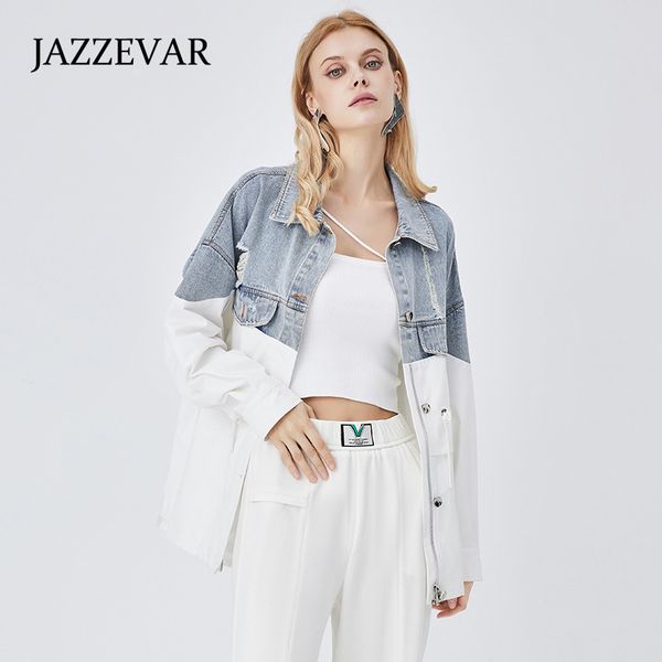 women's jackets jazzevar 2023 trend denim color matching fashion midlength coat female agereducing casual tooling loose jacket 230811, Black;brown
women's jackets jazzevar 2023 trend denim color matching fashion midlength coat female agereducing casual tooling loose jacket 230811, Black;brown