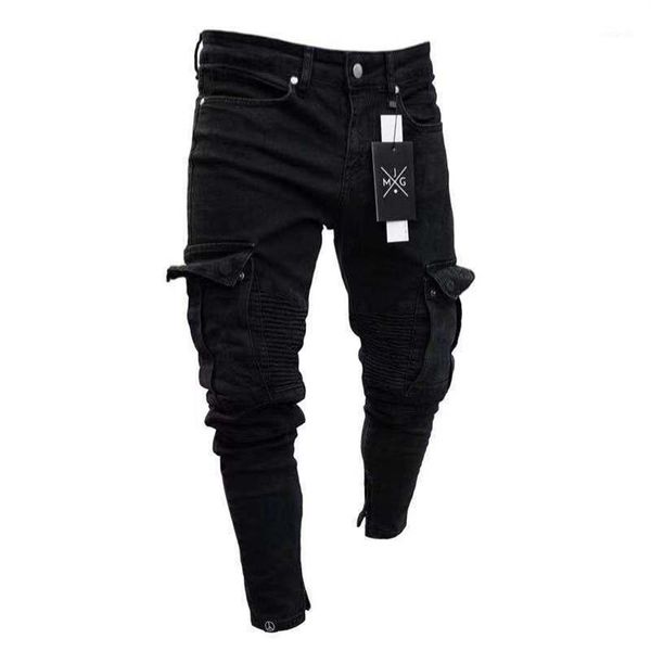 men black stretch skinny fit bottom zipper jeans fashion side pockets slim pencil pants 2020 street hip hop jogging overalls1262p, Blue
men black stretch skinny fit bottom zipper jeans fashion side pockets slim pencil pants 2020 street hip hop jogging overalls1262p, Blue