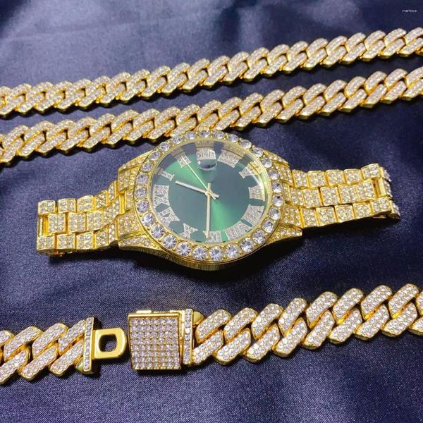 wristwatches 3pcs hip hop calendar watch necklace bracelet jewelry set for men bling gold sier diamond man box iced out cuban, Slivery;golden
wristwatches 3pcs hip hop calendar watch necklace bracelet jewelry set for men bling gold sier diamond man box iced out cuban, Slivery;golden