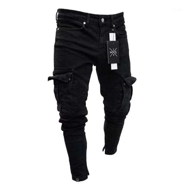 men black stretch skinny fit bottom zipper jeans fashion side pockets slim pencil pants 2020 street hip hop jogging overalls1302s, Blue
men black stretch skinny fit bottom zipper jeans fashion side pockets slim pencil pants 2020 street hip hop jogging overalls1302s, Blue