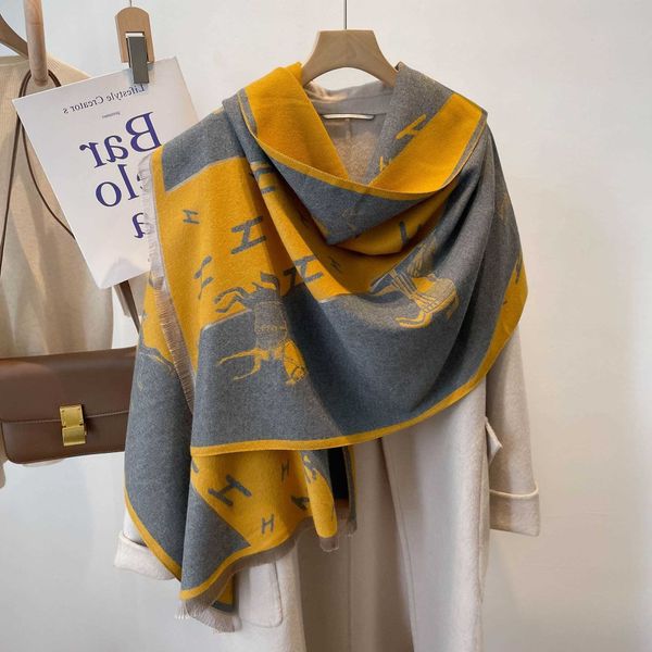 winter and autumn scarf for women men online store new shawl imitation cashmere womens fashion versatile h horse style light luxury high end, Blue;gray
winter and autumn scarf for women men online store new shawl imitation cashmere womens fashion versatile h horse style light luxury high end, Blue;gray