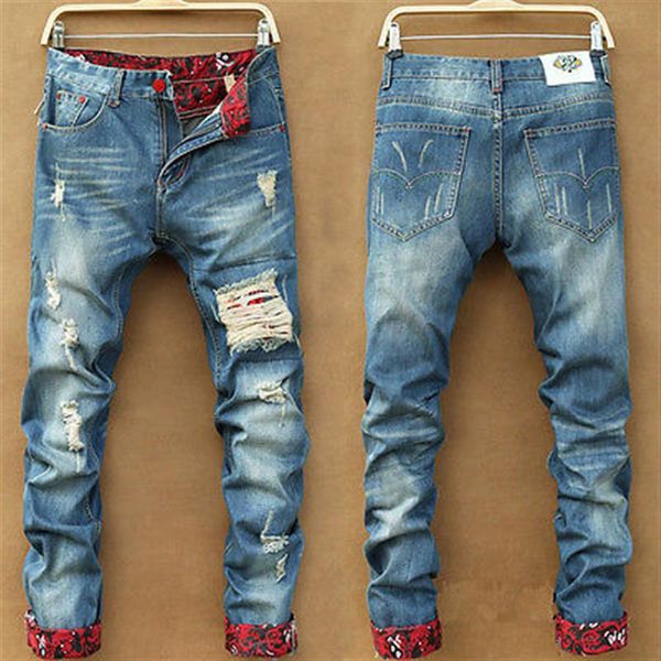 men stylish ripped jeans pants biker classic skinny slim straight denim trousers260b, Blue
men stylish ripped jeans pants biker classic skinny slim straight denim trousers260b, Blue