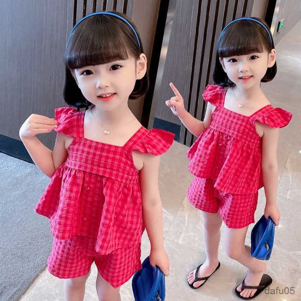 clothing sets girls summer clothes plaid pattern costume for girls vest short girl set casual style kids clothing r230812, White
clothing sets girls summer clothes plaid pattern costume for girls vest short girl set casual style kids clothing r230812, White