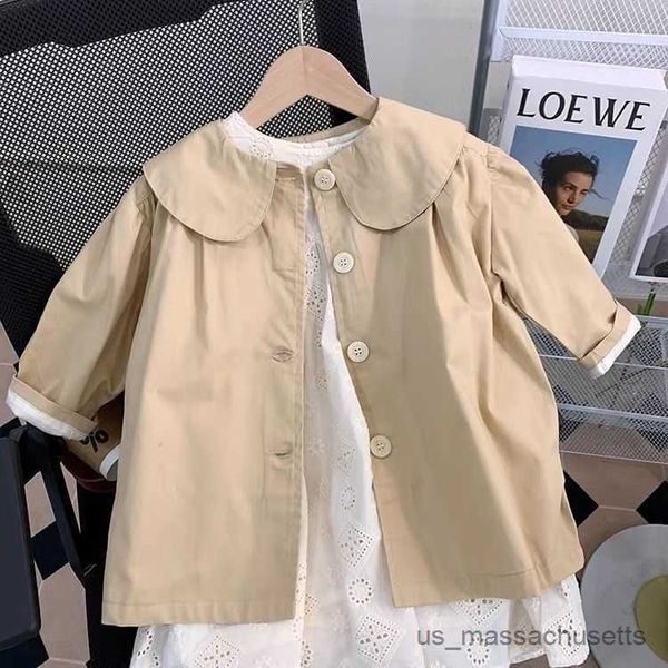 jackets 2023 fashion girls baby trench coats jackets spring autumn casual overcoats children kids clothes r230812, Blue;gray
jackets 2023 fashion girls baby trench coats jackets spring autumn casual overcoats children kids clothes r230812, Blue;gray