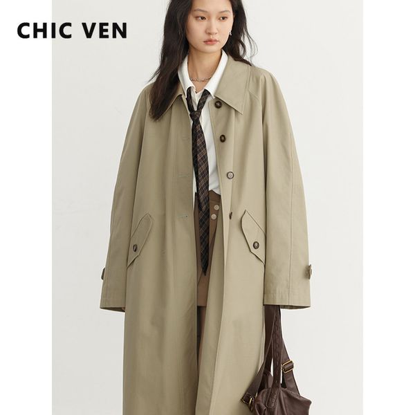 women's trench coats chic ven long coat casual loose ladies outerwear single breasted female windbreaker spring autumn 2023 230812, Tan;black
women's trench coats chic ven long coat casual loose ladies outerwear single breasted female windbreaker spring autumn 2023 230812, Tan;black