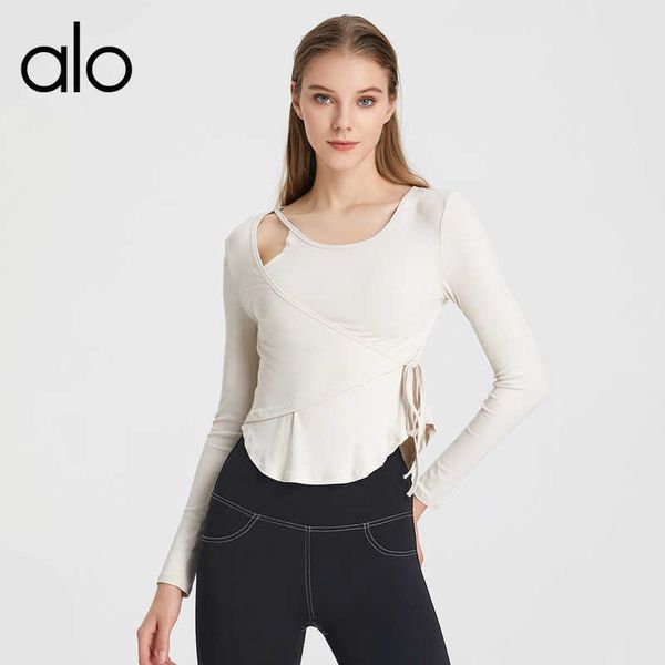 alo yoga loose tied breathable sports smock for women's yoga wear running quick drying training long sleeved t-shirt for fitness, White;red
alo yoga loose tied breathable sports smock for women's yoga wear running quick drying training long sleeved t-shirt for fitness, White;red