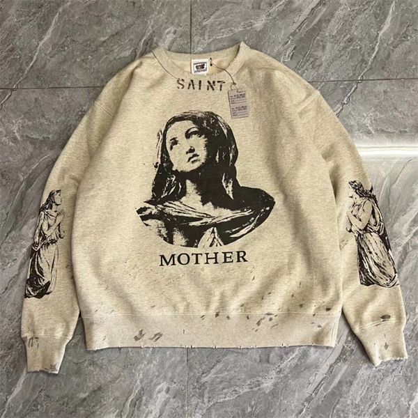 23ss hip hop vintage sweatshirts men women 1 quality hoodie washed damaged crewneck, Black;brown
23ss hip hop vintage sweatshirts men women 1 quality hoodie washed damaged crewneck, Black;brown