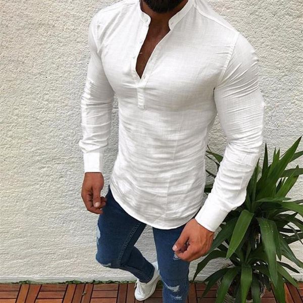 men shirt long sleeve v neck button up linen shirts male casual slim fit business formal mens dress social chemise men's329l, White;black
men shirt long sleeve v neck button up linen shirts male casual slim fit business formal mens dress social chemise men's329l, White;black