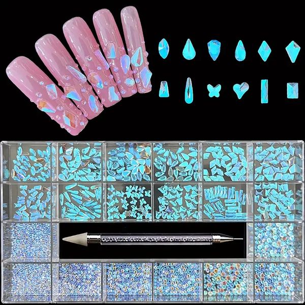 21 grids nail art rhinestones kit,2800 pcs round shapes and 360 pcs multi shapes rhinestones glass crystal flatback nail gems with double he
21 grids nail art rhinestones kit,2800 pcs round shapes and 360 pcs multi shapes rhinestones glass crystal flatback nail gems with double he