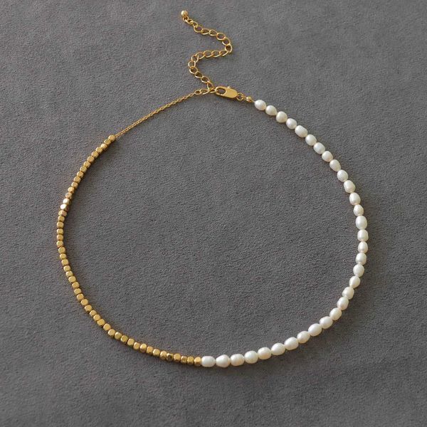 Designer Rovski luxury top jewelry accessories Natural Freshwater Pearl Necklace Spliced with Gold Beads Fashionable Simple Pearl Collar Chain
Designer Rovski luxury top jewelry accessories Natural Freshwater Pearl Necklace Spliced with Gold Beads Fashionable Simple Pearl Collar Chain