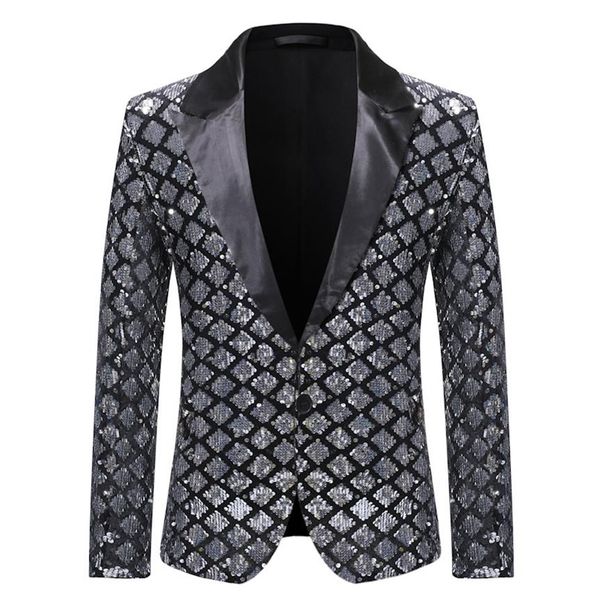 mens sliver sequins plaid suit blazer jacket slim fit one button blazer men dj club stage singer suit jacket male hombre278h, White;black
mens sliver sequins plaid suit blazer jacket slim fit one button blazer men dj club stage singer suit jacket male hombre278h, White;black