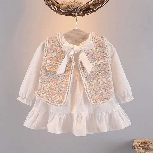 clothing sets girls' baby dress set 2023 spring and autumn children's vest dress fashionable clothes girls clothing two piece set, White
clothing sets girls' baby dress set 2023 spring and autumn children's vest dress fashionable clothes girls clothing two piece set, White