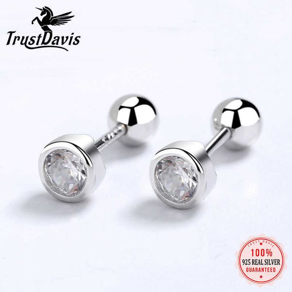 trustdavis real 925 sterling silver fashion round 4/5/6mm cz beads screw stud earrings for women wedding fine jewelry da2269
trustdavis real 925 sterling silver fashion round 4/5/6mm cz beads screw stud earrings for women wedding fine jewelry da2269
