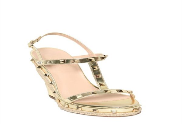light gold wedge wedding shoes for bridal accessories shoes t strap buckle rivets custom made fashion ladies party shoes hand3742873, Black
light gold wedge wedding shoes for bridal accessories shoes t strap buckle rivets custom made fashion ladies party shoes hand3742873, Black