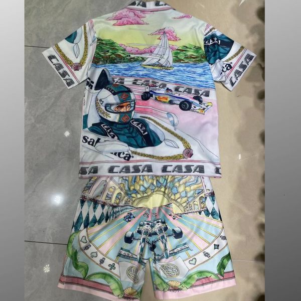 men's dress shirts racing full print casablanca shirt summer men women short sleeved cardigan causal loose hawaiian shirts 230812, White;black
men's dress shirts racing full print casablanca shirt summer men women short sleeved cardigan causal loose hawaiian shirts 230812, White;black