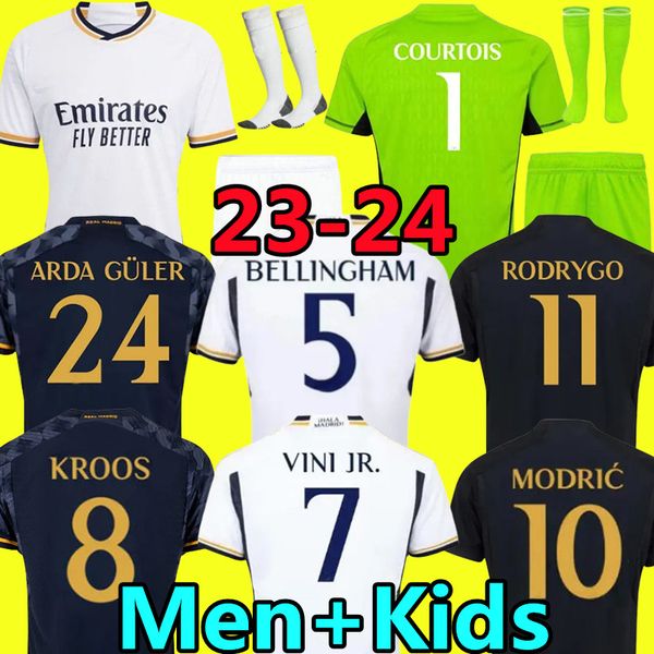23 24 bellingham vini jr soccer jerseys goalkeeper courtois modric arda guler rodryo kroos valverde camavinga 2023 football shirt men kids k, Black;yellow
23 24 bellingham vini jr soccer jerseys goalkeeper courtois modric arda guler rodryo kroos valverde camavinga 2023 football shirt men kids k, Black;yellow