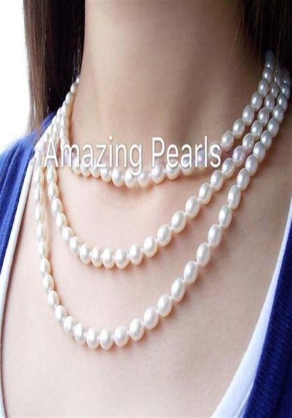 handmade elegant 3row 67mm genuine rice pearl necklace 925 sterling silver 3row clasp24106128130
handmade elegant 3row 67mm genuine rice pearl necklace 925 sterling silver 3row clasp24106128130