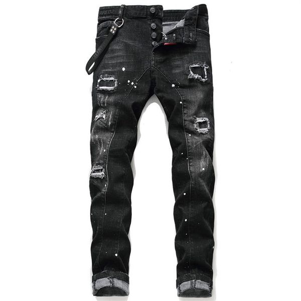 new mens badge rips stretch black jeans fashion designer slim fit washed motocycle denim pants panelled hip hop trousers2084
new mens badge rips stretch black jeans fashion designer slim fit washed motocycle denim pants panelled hip hop trousers2084