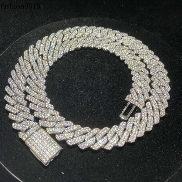fashion hip hop jewelry 14mm 2 row s prong setting iced out flawless vvs moissanite diamond men cuban link chain, Silver
fashion hip hop jewelry 14mm 2 row s prong setting iced out flawless vvs moissanite diamond men cuban link chain, Silver