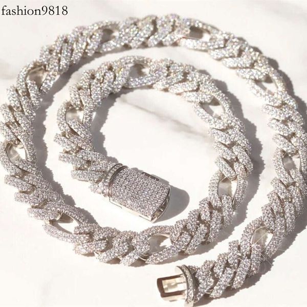 hip hop jewelry iced out prong setting 13mm sier vvs moissanite cuban figaro link chain, Silver
hip hop jewelry iced out prong setting 13mm sier vvs moissanite cuban figaro link chain, Silver