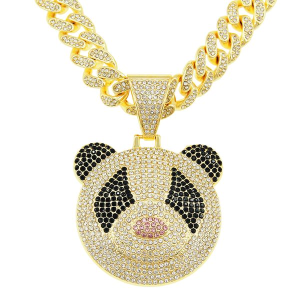 hip hop men rapper diamond pendant necklace shiny panda head pendant micro-inset zircon jewelry night club accessory sweater collarbone cuba, Silver
hip hop men rapper diamond pendant necklace shiny panda head pendant micro-inset zircon jewelry night club accessory sweater collarbone cuba, Silver