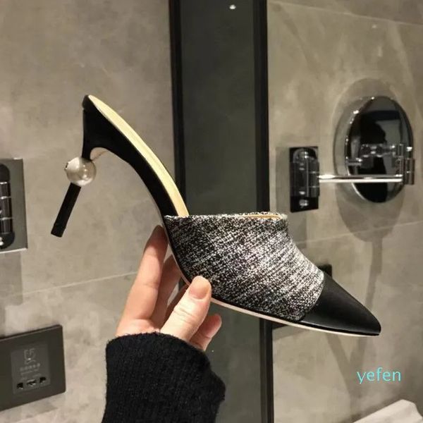 designer women's pearl stiletto high heels summer spring fashion classic color matching, Black
designer women's pearl stiletto high heels summer spring fashion classic color matching, Black