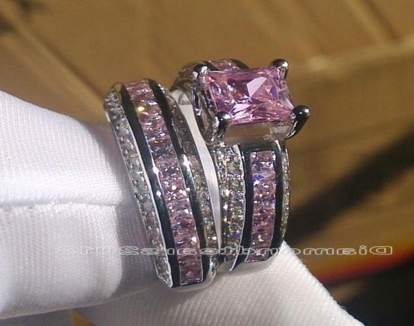 wholewhole fashion jewelry 10kt white gold filled princess cut pink sapphire gemstones women wedding bridal couple ring s4927665, Silver
wholewhole fashion jewelry 10kt white gold filled princess cut pink sapphire gemstones women wedding bridal couple ring s4927665, Silver