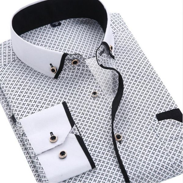 men fashion casual long sleeved printed shirt slim fit male social business dress shirt brand men clothing soft comfortable206v, White;black
men fashion casual long sleeved printed shirt slim fit male social business dress shirt brand men clothing soft comfortable206v, White;black